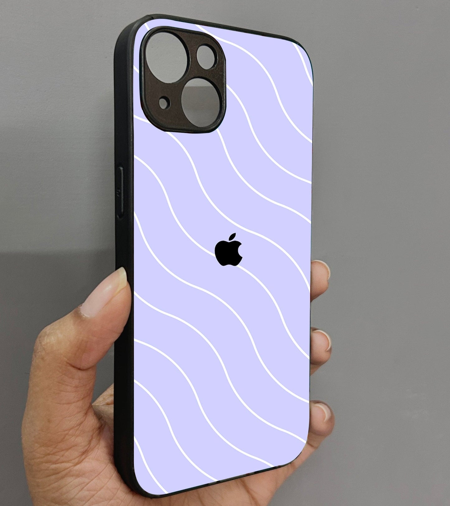 Lavender Curvio Metal Back Case for Apple Iphone 14