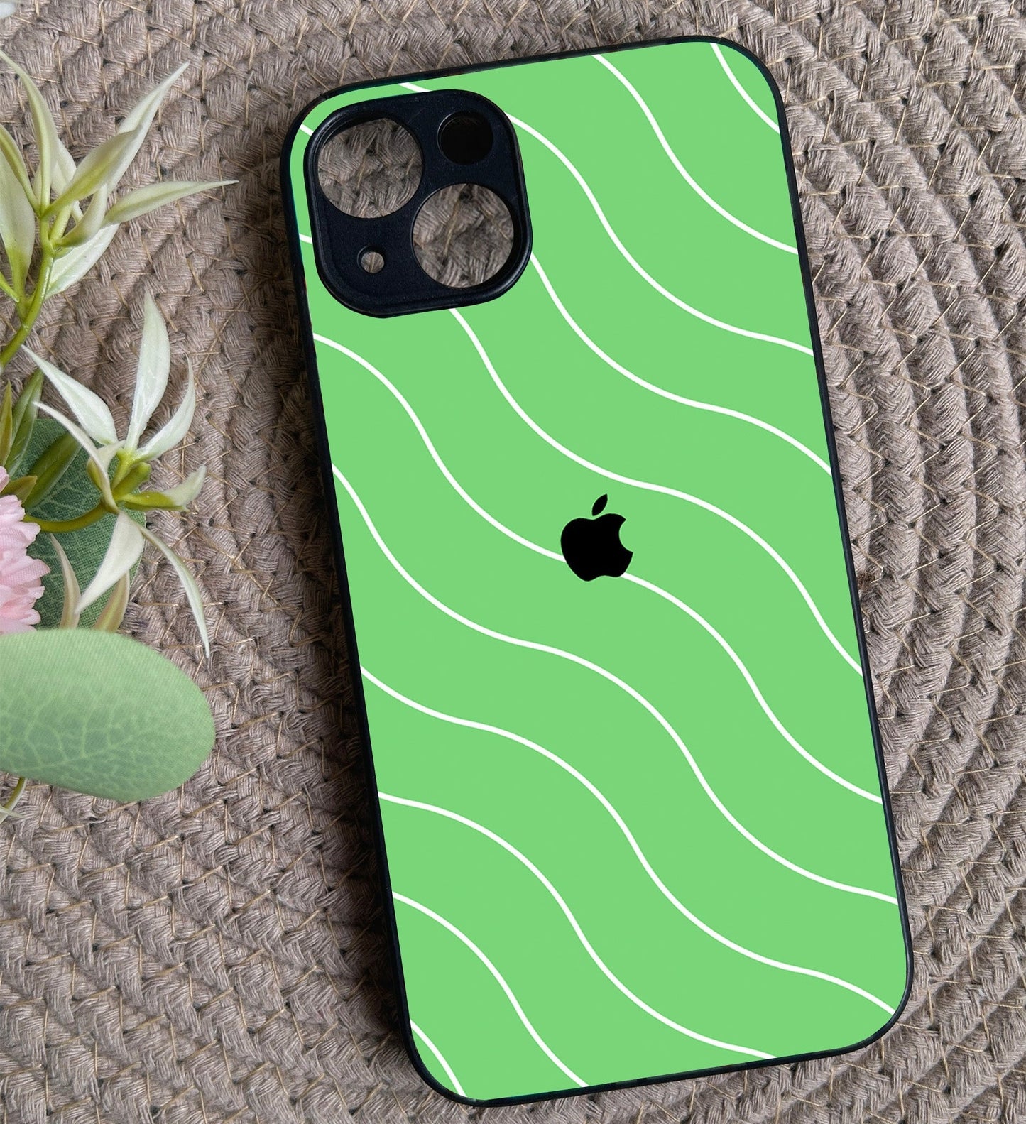 Green Curvio Metal Back Case for Apple Iphone 15