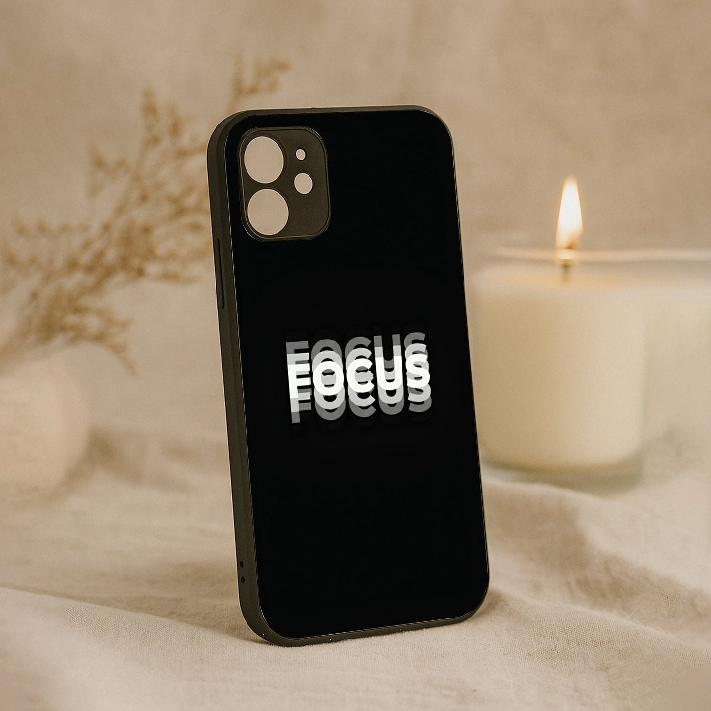 FOCUS' Metal Back Case for Apple Iphone 12