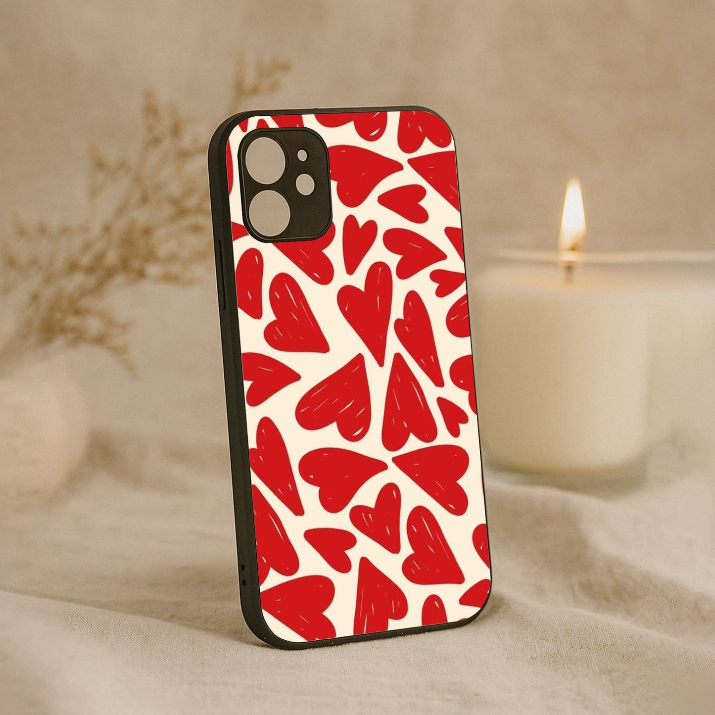 Hearts Rush Metal Back Case for Apple Iphone 12