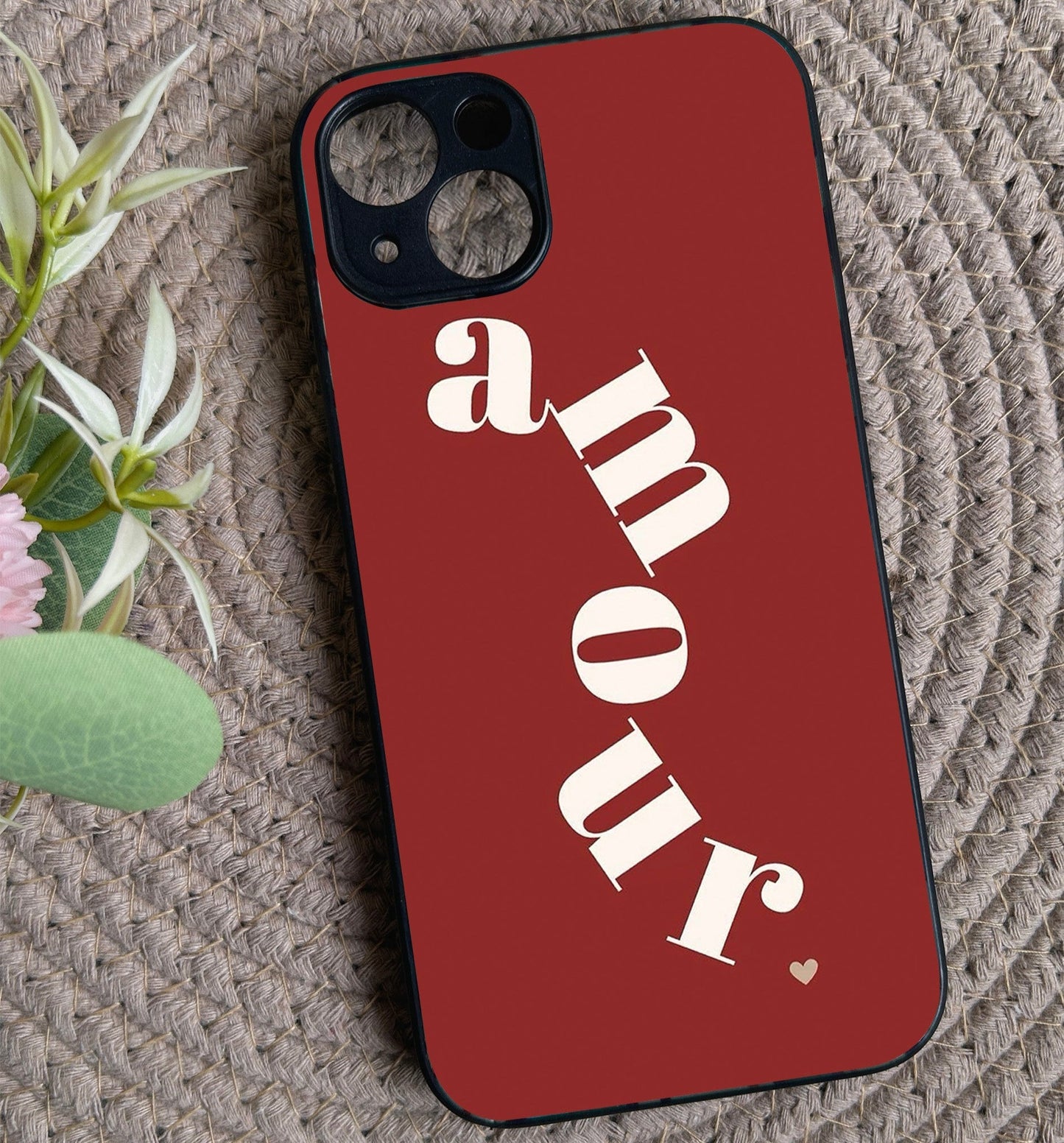 Amour' Glossy Metal Back Case for Apple Iphone 14