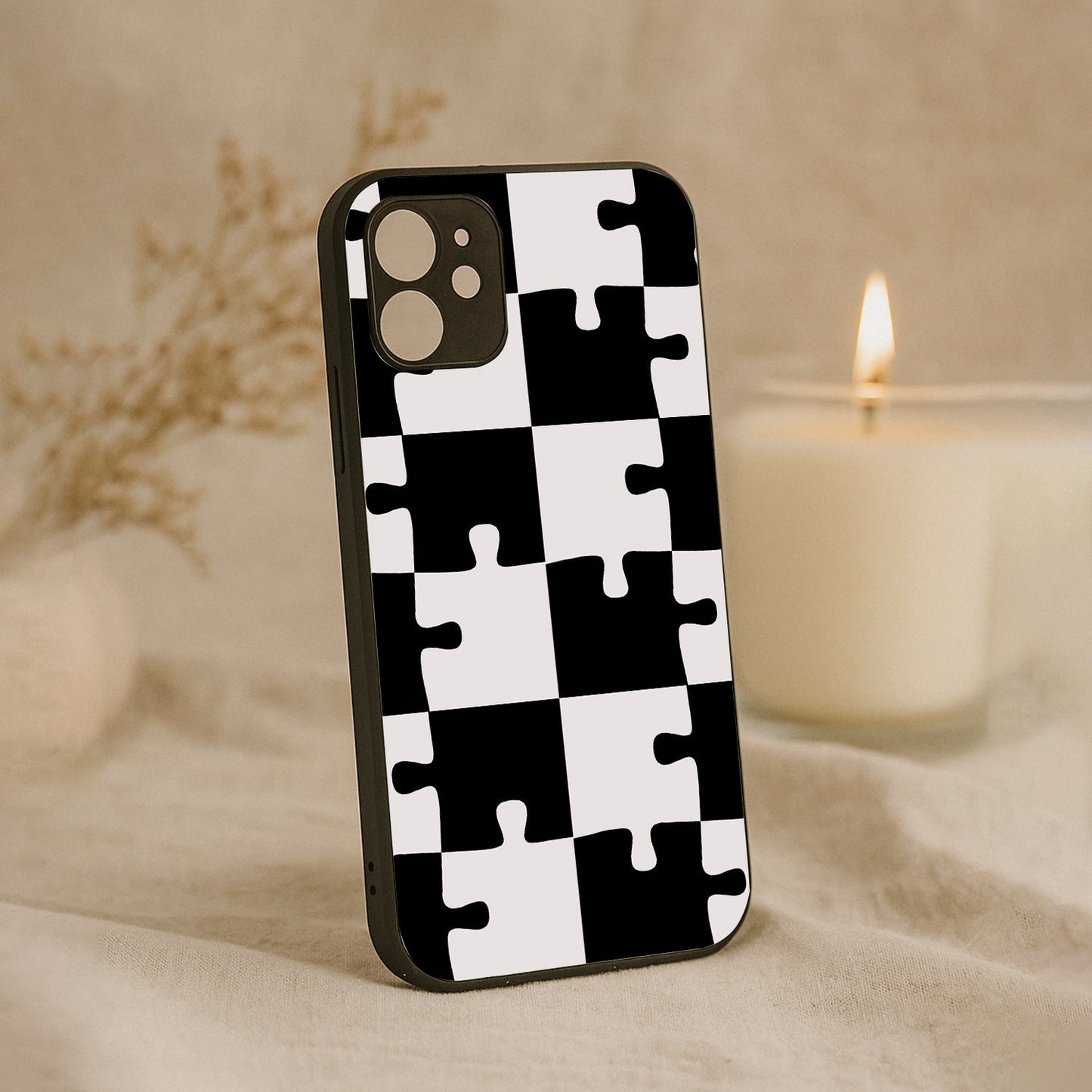 Grid Play Metal Back Case for Apple Iphone 12