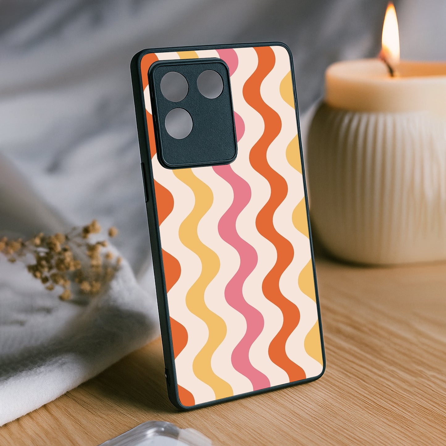 Zig Zag Metal Back Case for Vivo t2 pro