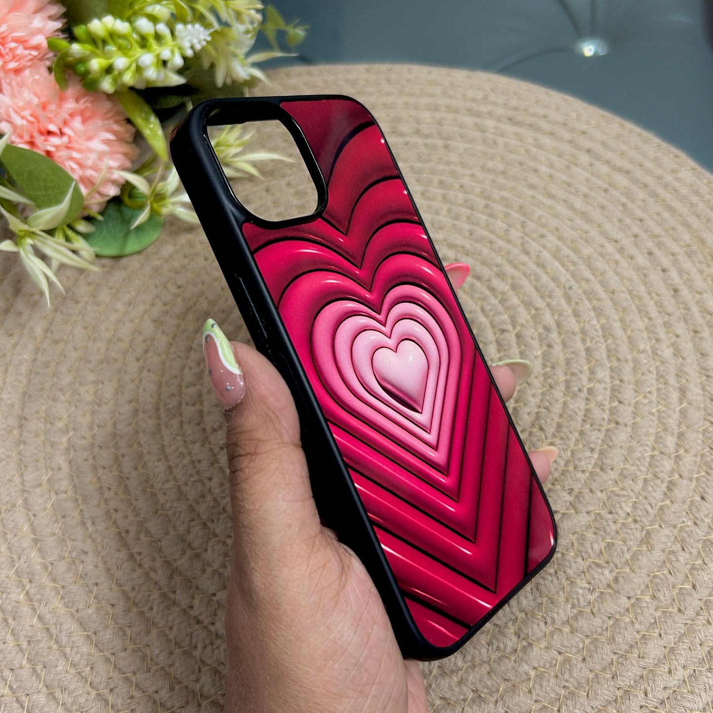 Inflated Hearts Glossy Metal Back Case for Apple Iphone 14 Plus