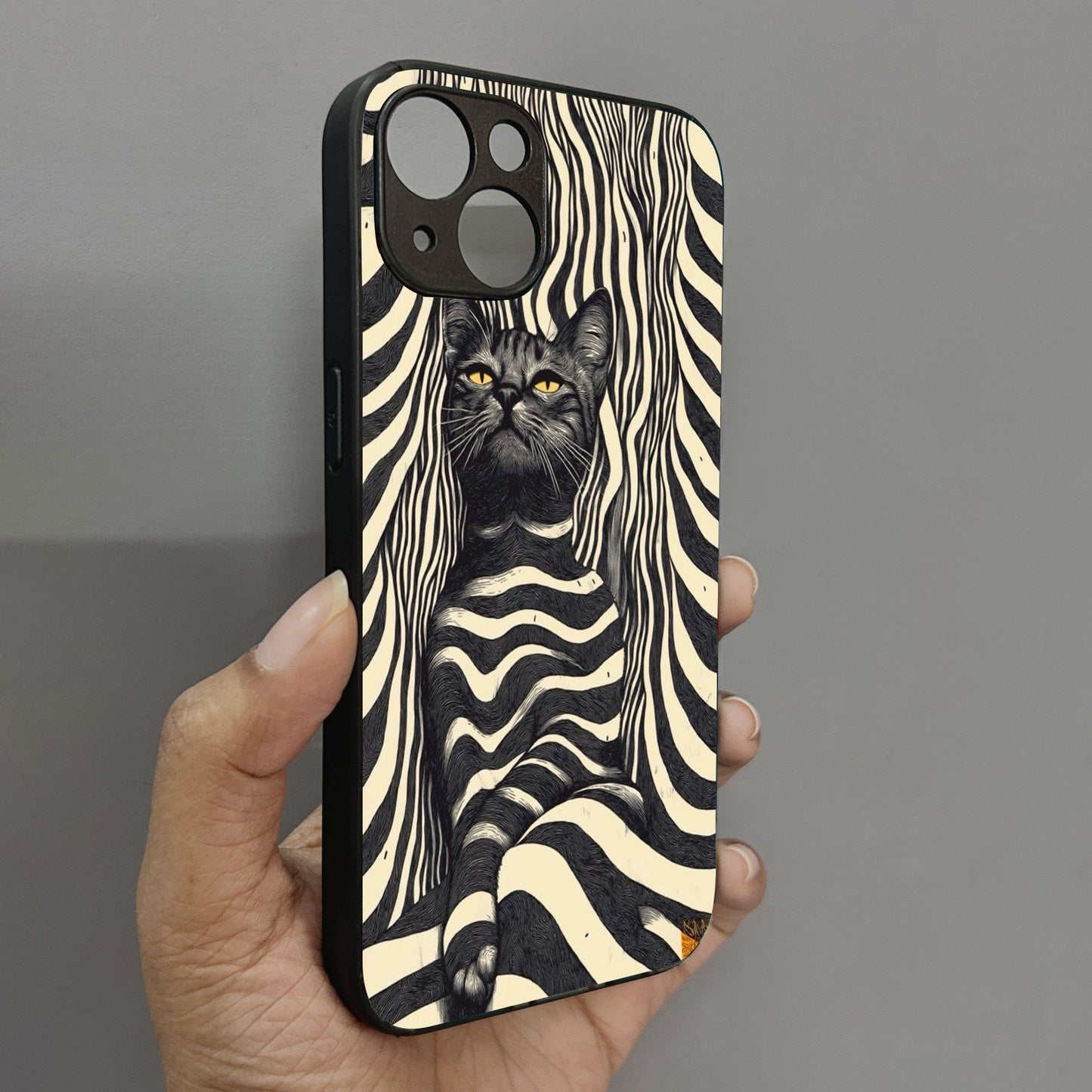 Cosmic Cat Metal Back Case for Apple Iphone 13