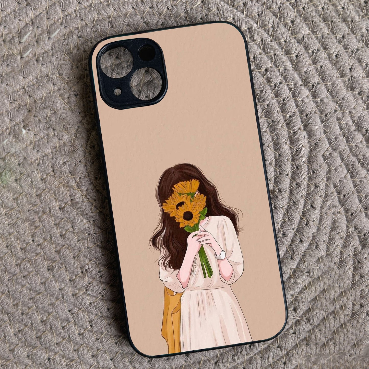 Sunflower Serenity Metal Back Case for Apple Iphone 14 Plus