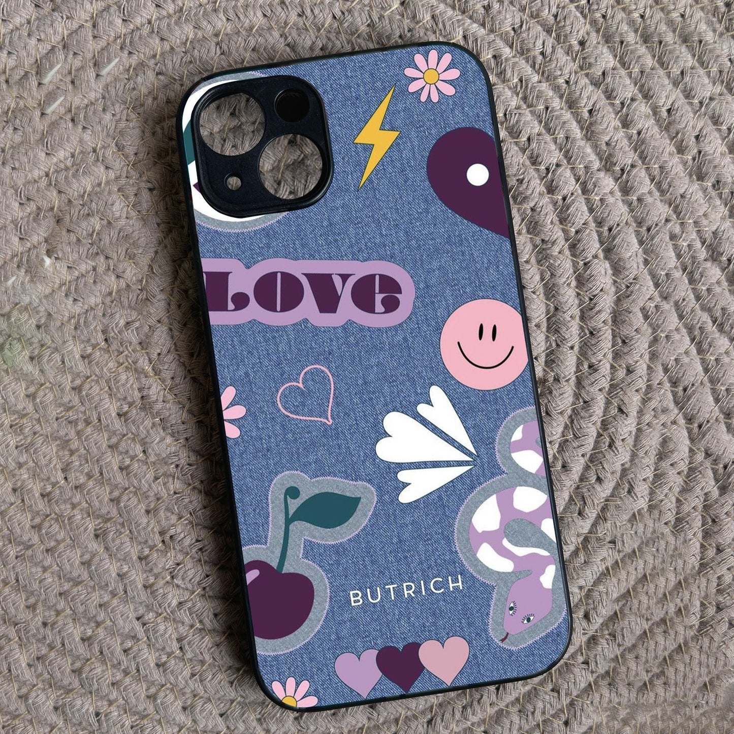 Denim Aesthetic Metal Back Case for Apple Iphone 13