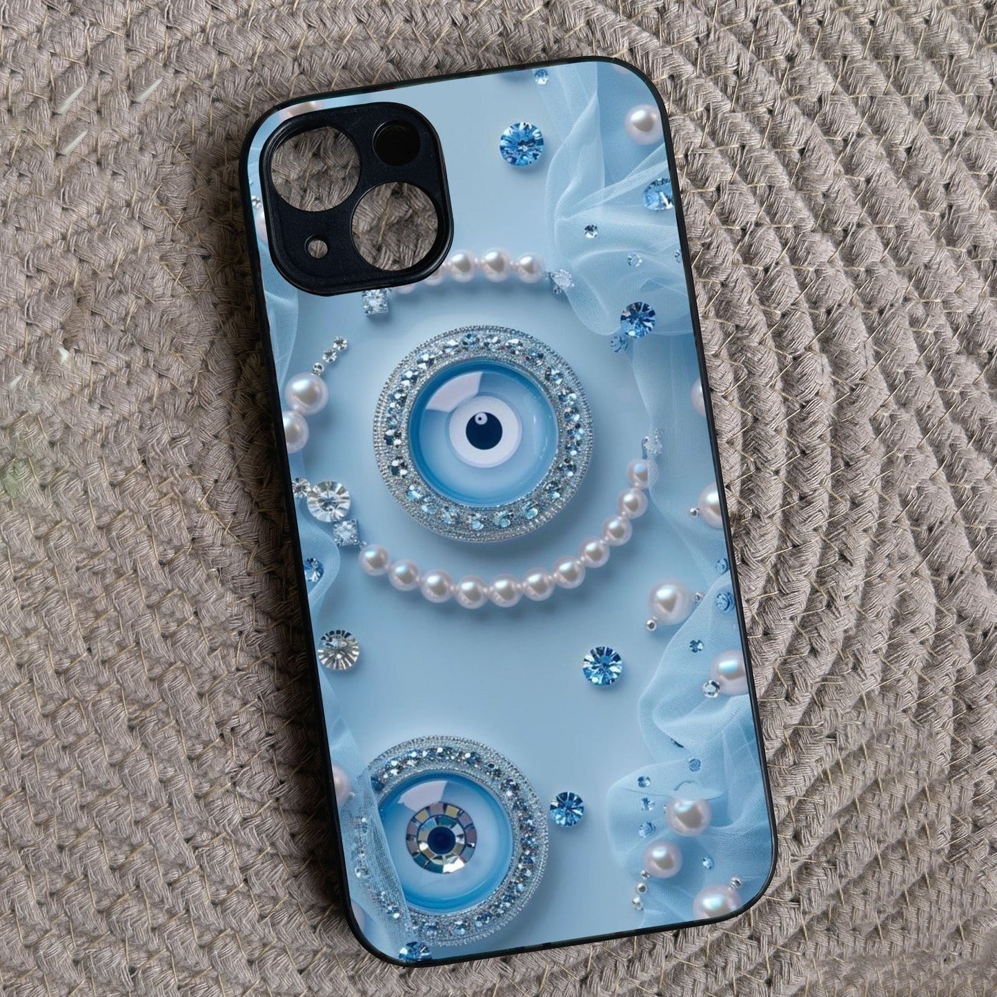 Pearl Amulet Metal Back Case for Apple Iphone 15 Plus