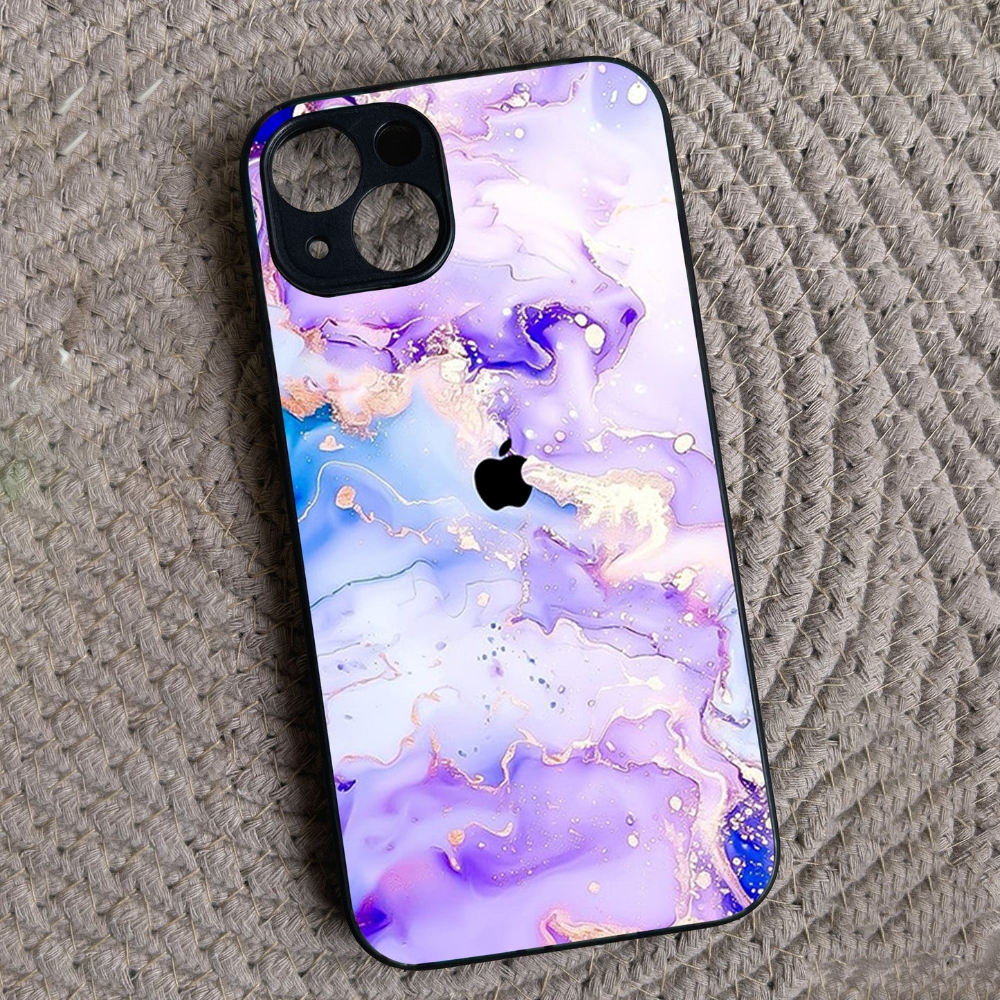 Indigo Flow Metal Back Case for Apple Iphone 14 Plus