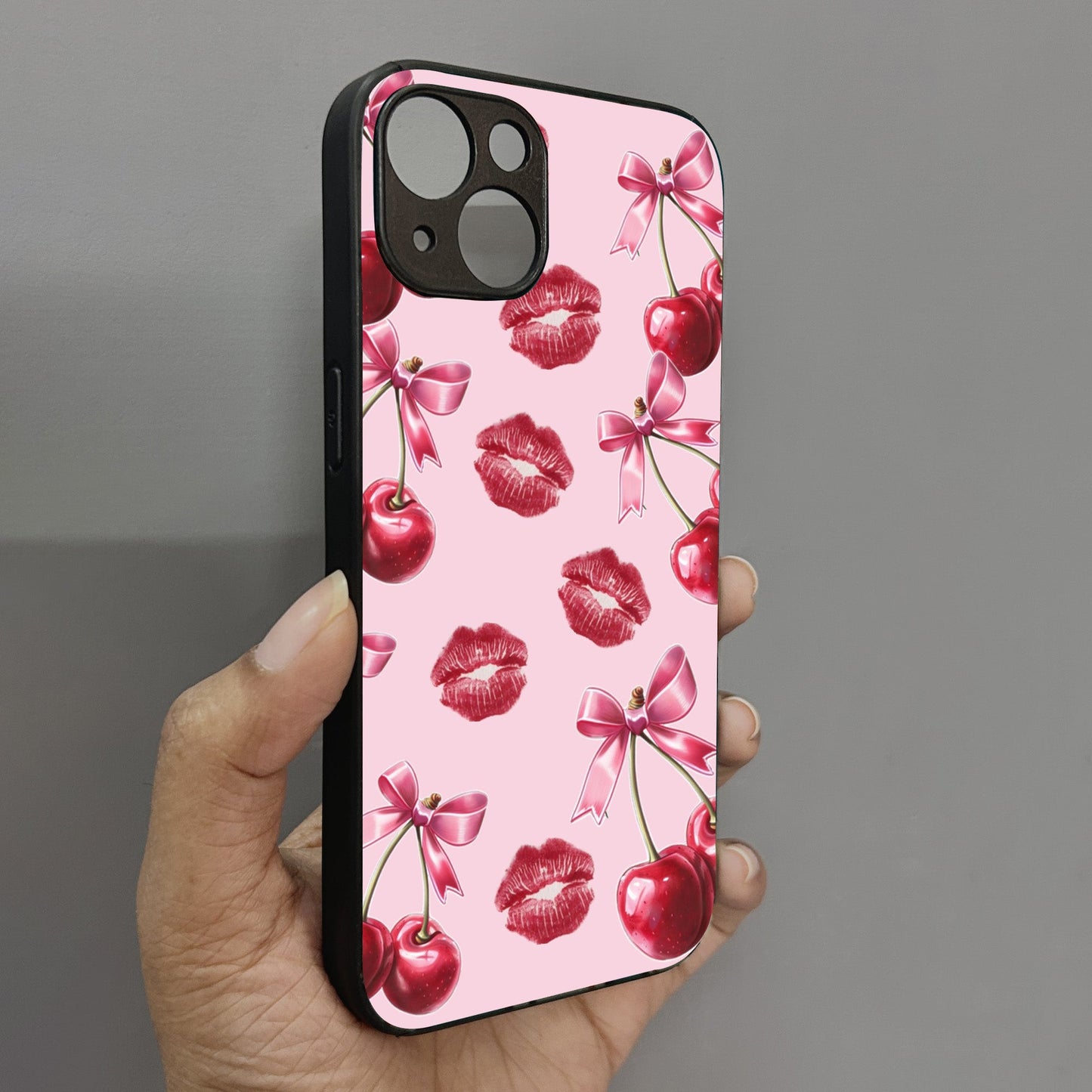 Cherry Lips Metal Back Case for Apple Iphone 14 Plus