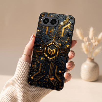 Gold Circuit Metal Back Case for Google Pixel 9A