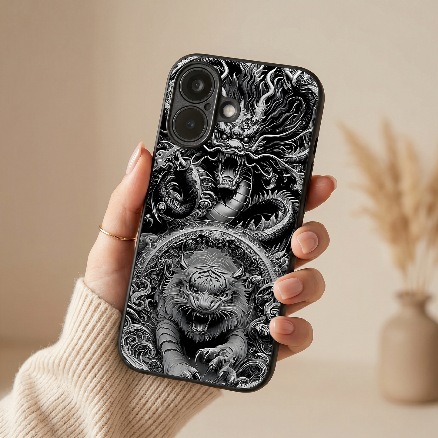 Dragon Ink Metal Back Case for Apple Iphone 17