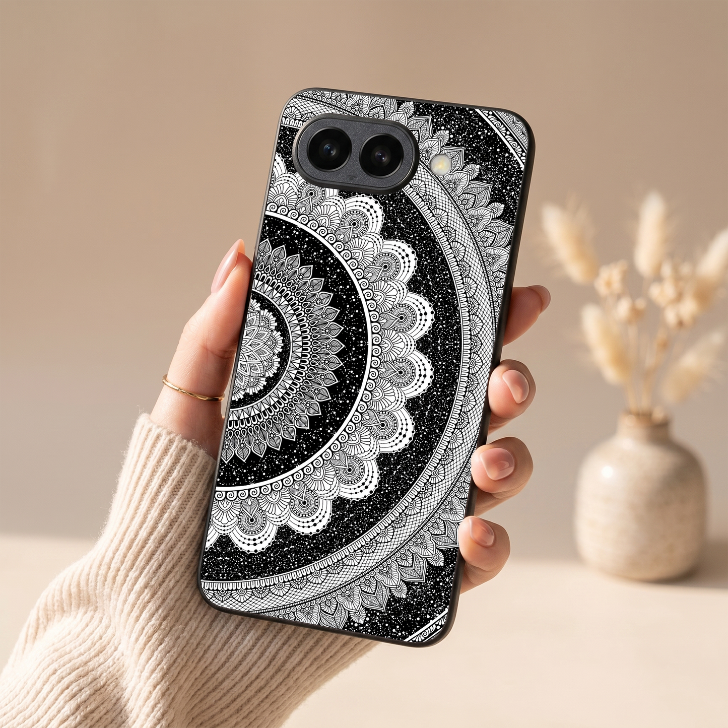 Moon Lace Metal Back Case for Google Pixel 9A