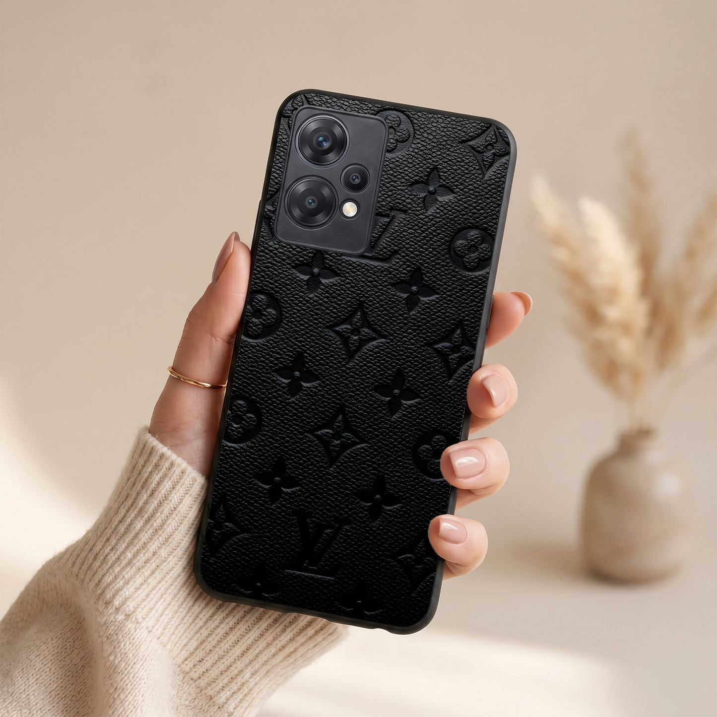 Luxe Leather Metal Back Case for Oneplus NORD CE 2 LITE 5G
