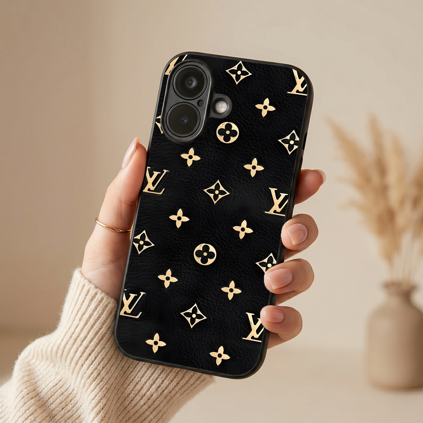 Luxe Gold Metal Back Case for Apple Iphone 17