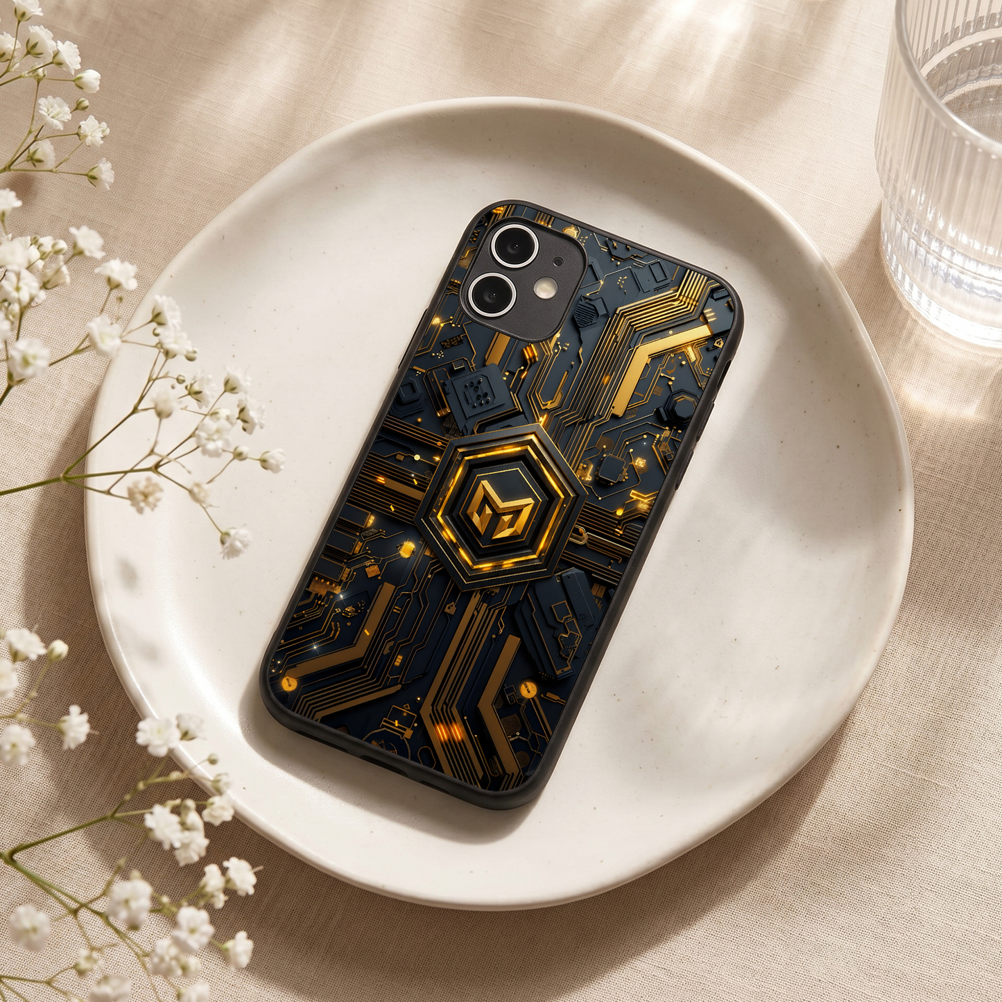 Gold Circuit Metal Back Case for Apple Iphone 11