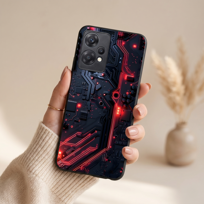 Red Surge Metal Back Case for Oneplus NORD CE 2 LITE 5G