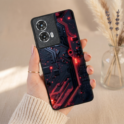 Red Surge Metal Back Case for Moto G96