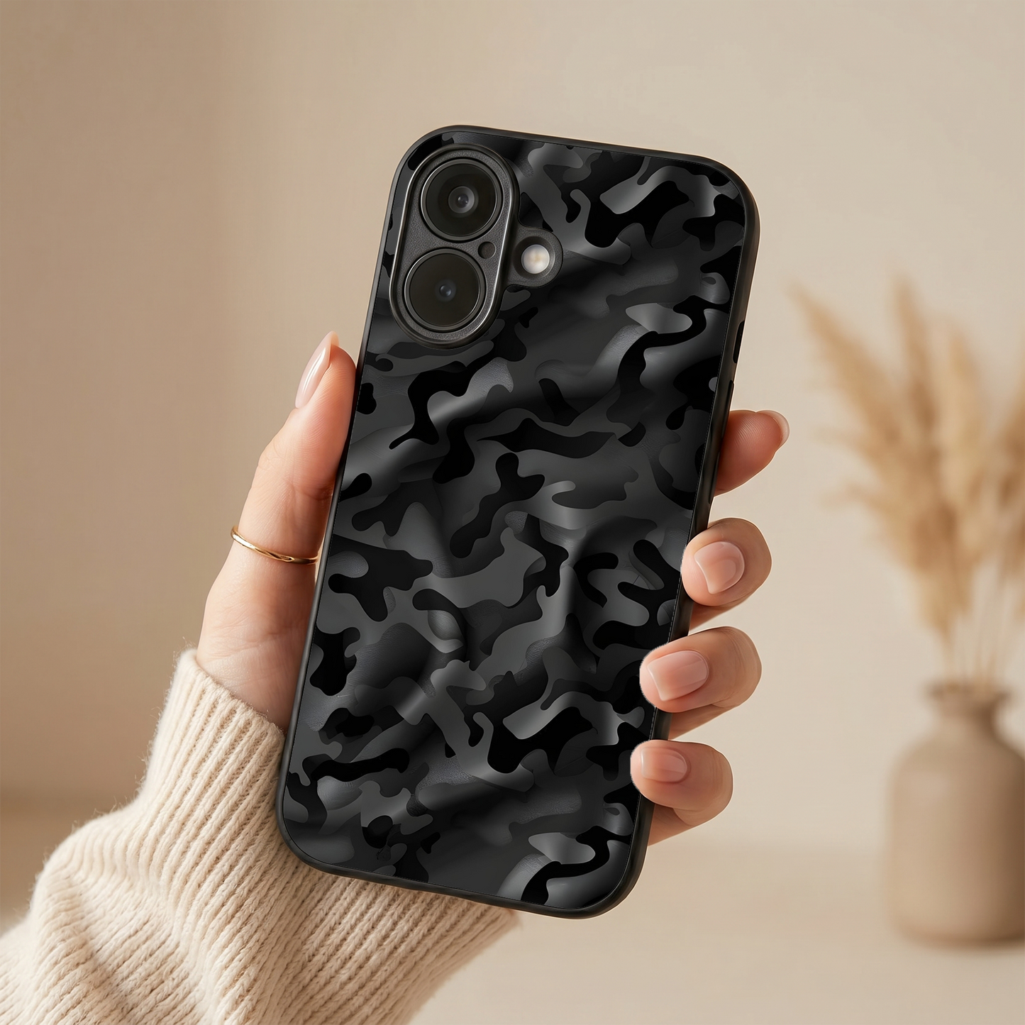 Shadow Camo Metal Back Case for Apple Iphone 17