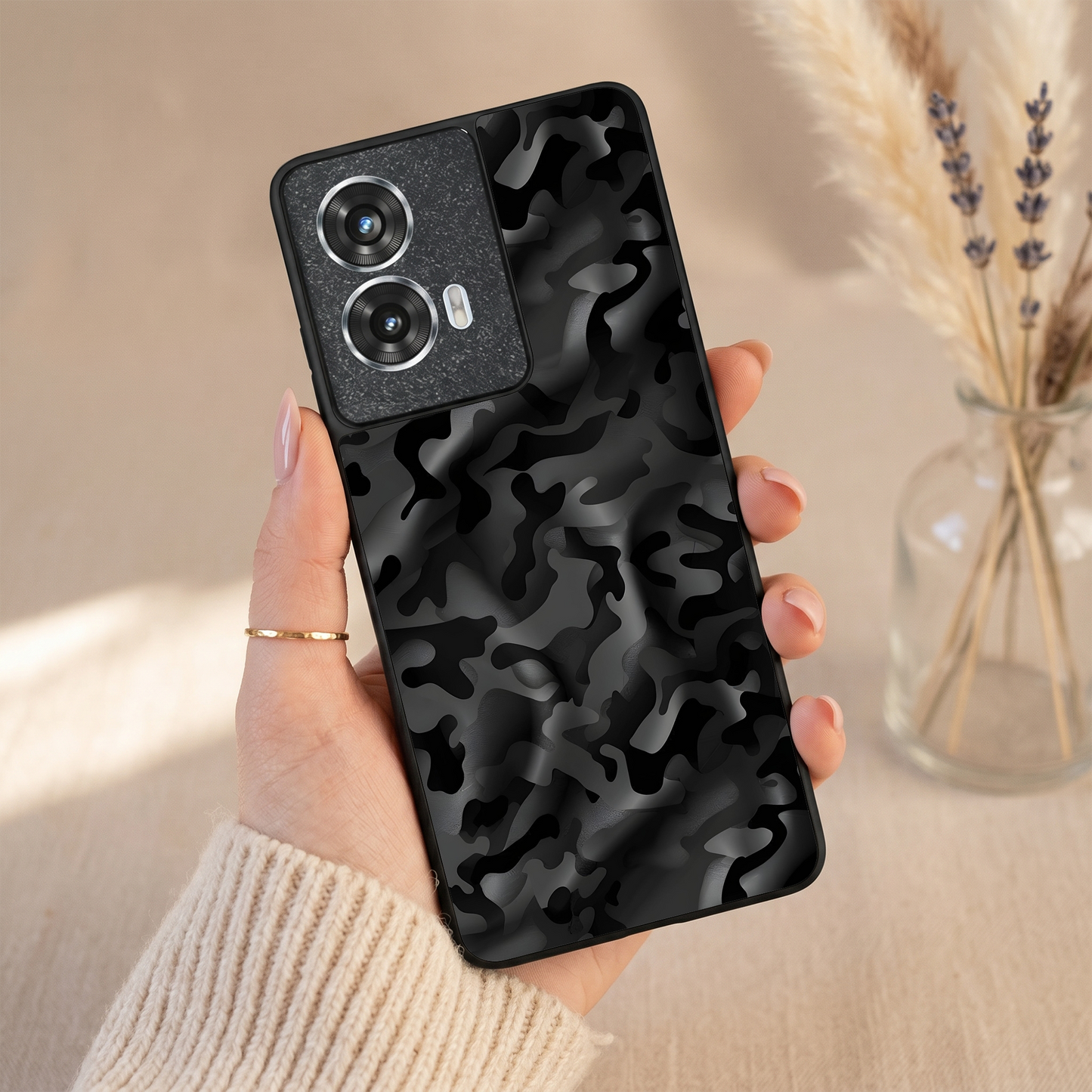 Shadow Camo Metal Back Case for Moto G85
