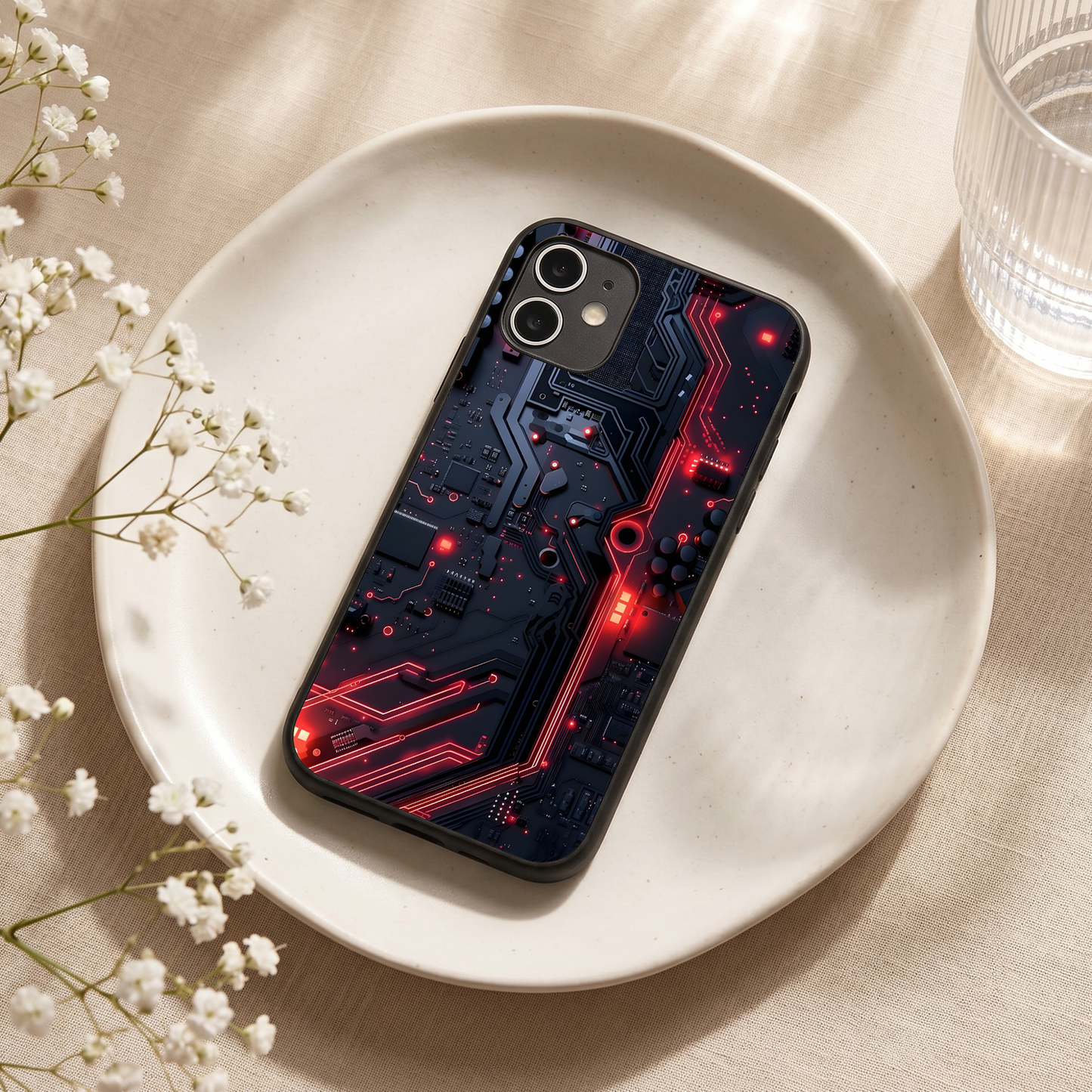 Red Surge Metal Back Case for Apple Iphone 11