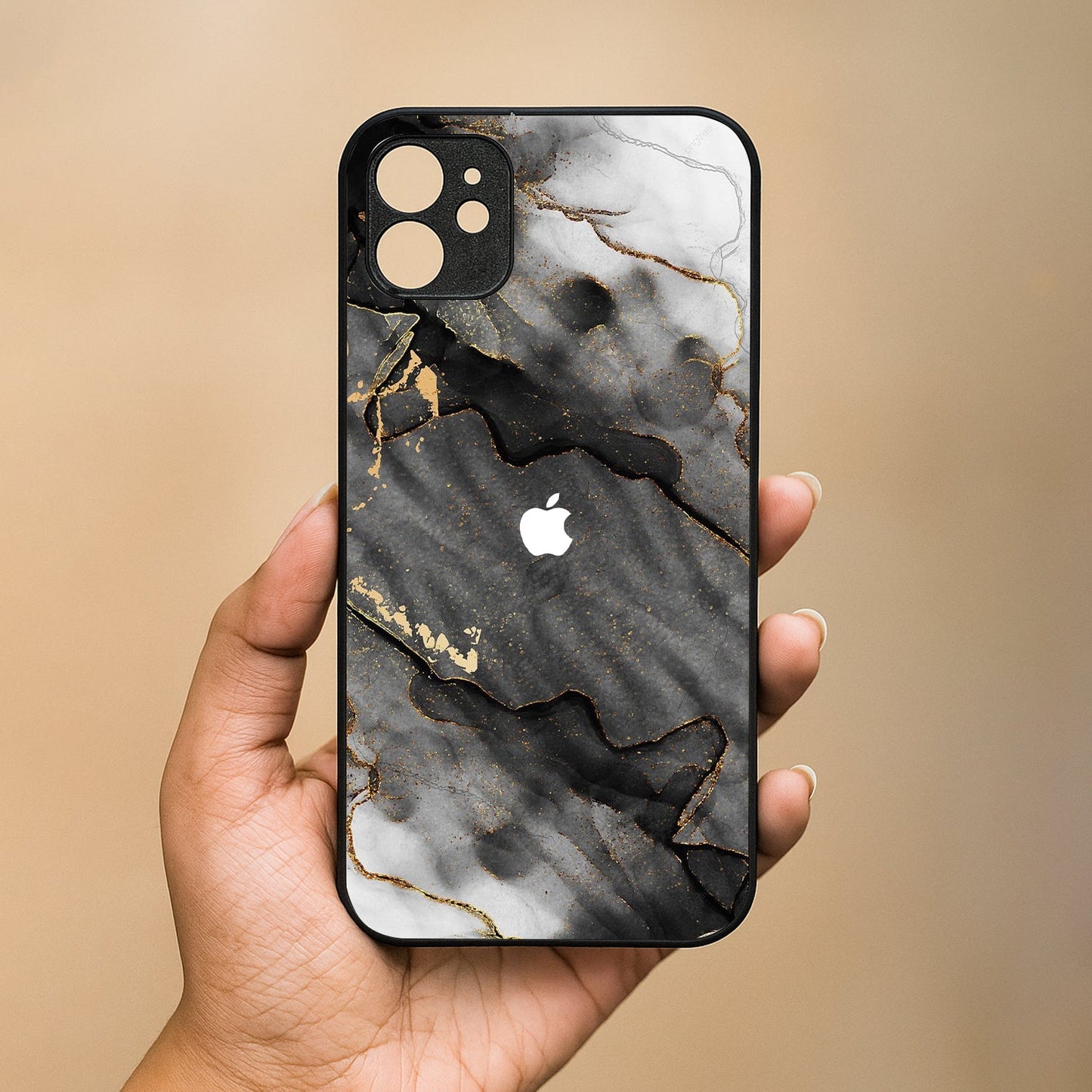 Gold Tint Metal Back Case for Apple Iphone 12