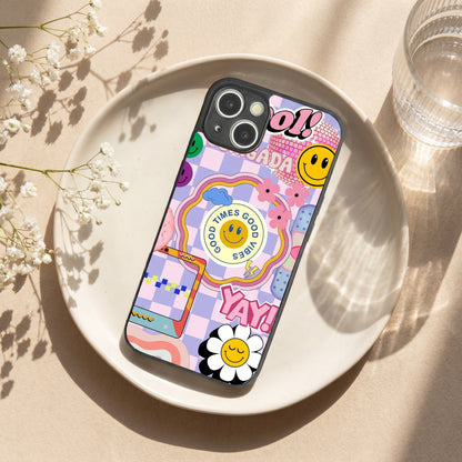 Groovy Metal Back Case for Apple iPhone 14