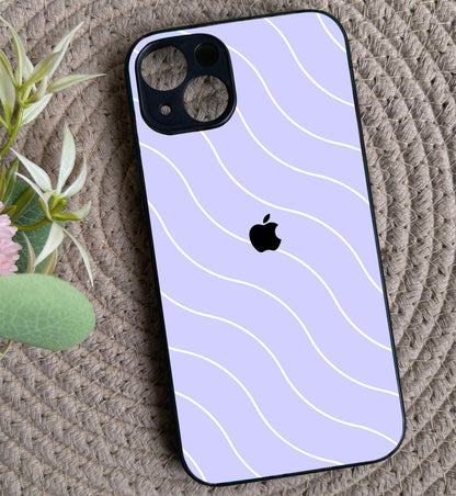 Lavender Curvio Metal Back Case for Apple Iphone 15