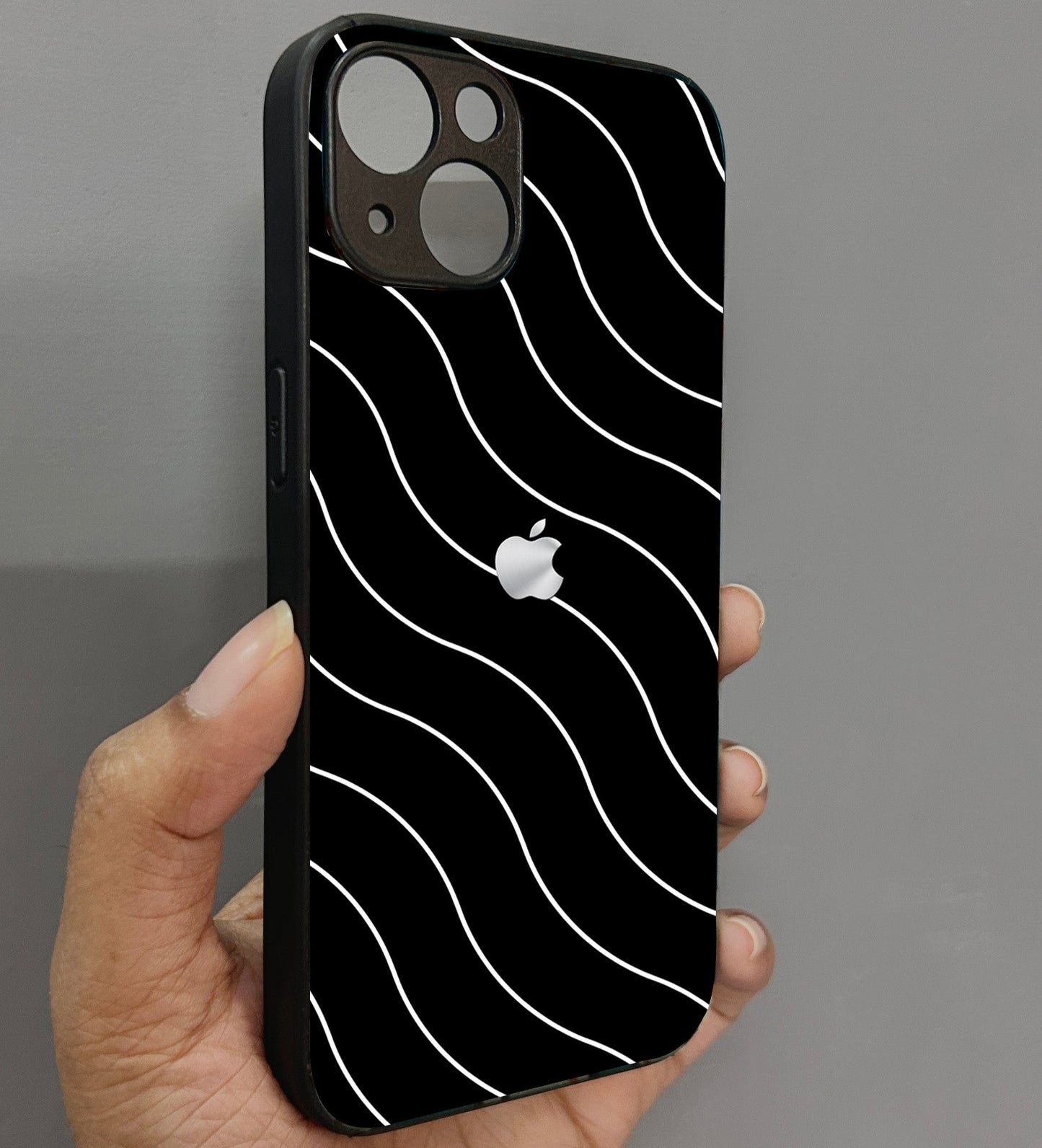 Black Curvio Metal Back Case for Apple iPhone