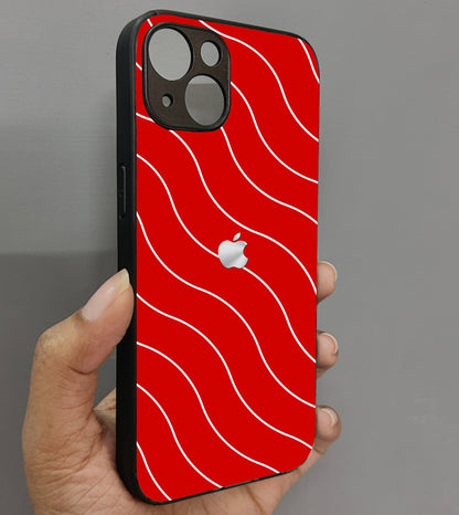 Red Curvio Metal Back Case for Apple iPhone