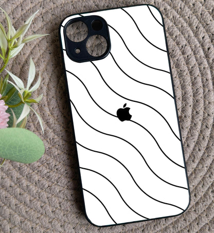 White Curvio Metal Back Case for Apple Iphone 15