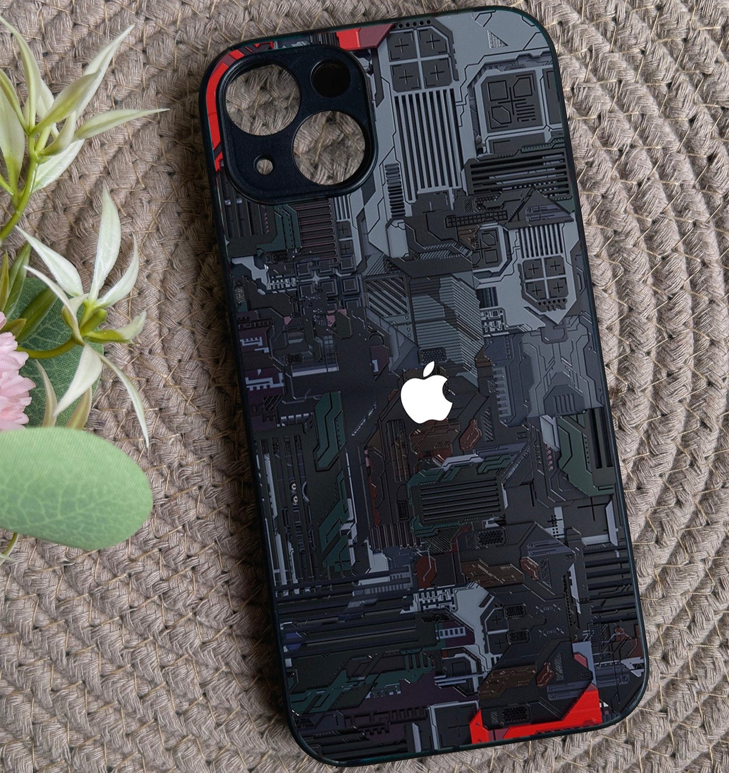 Circuit Crush Glossy Metal Back Case for Apple Iphone 14 Plus