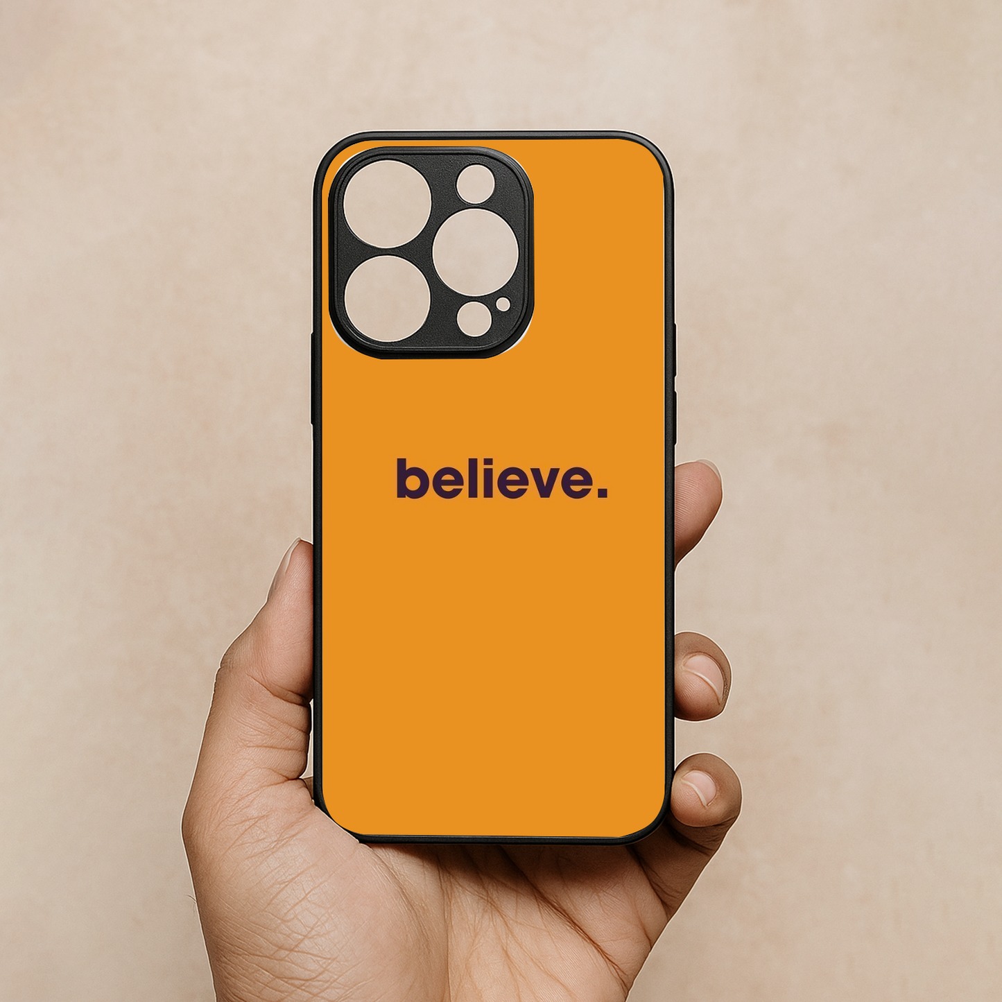 believe' Metal Back Case for Apple Iphone 14 Pro