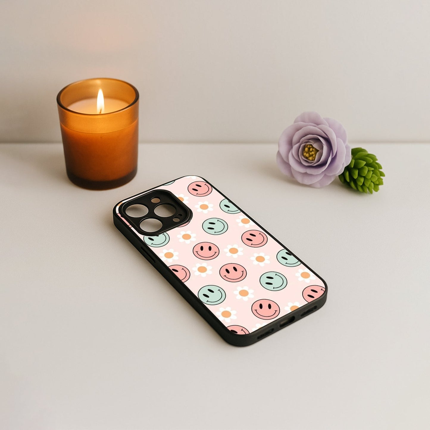 Cute Smiles Metal Back Case for Apple Iphone 16 Pro Max