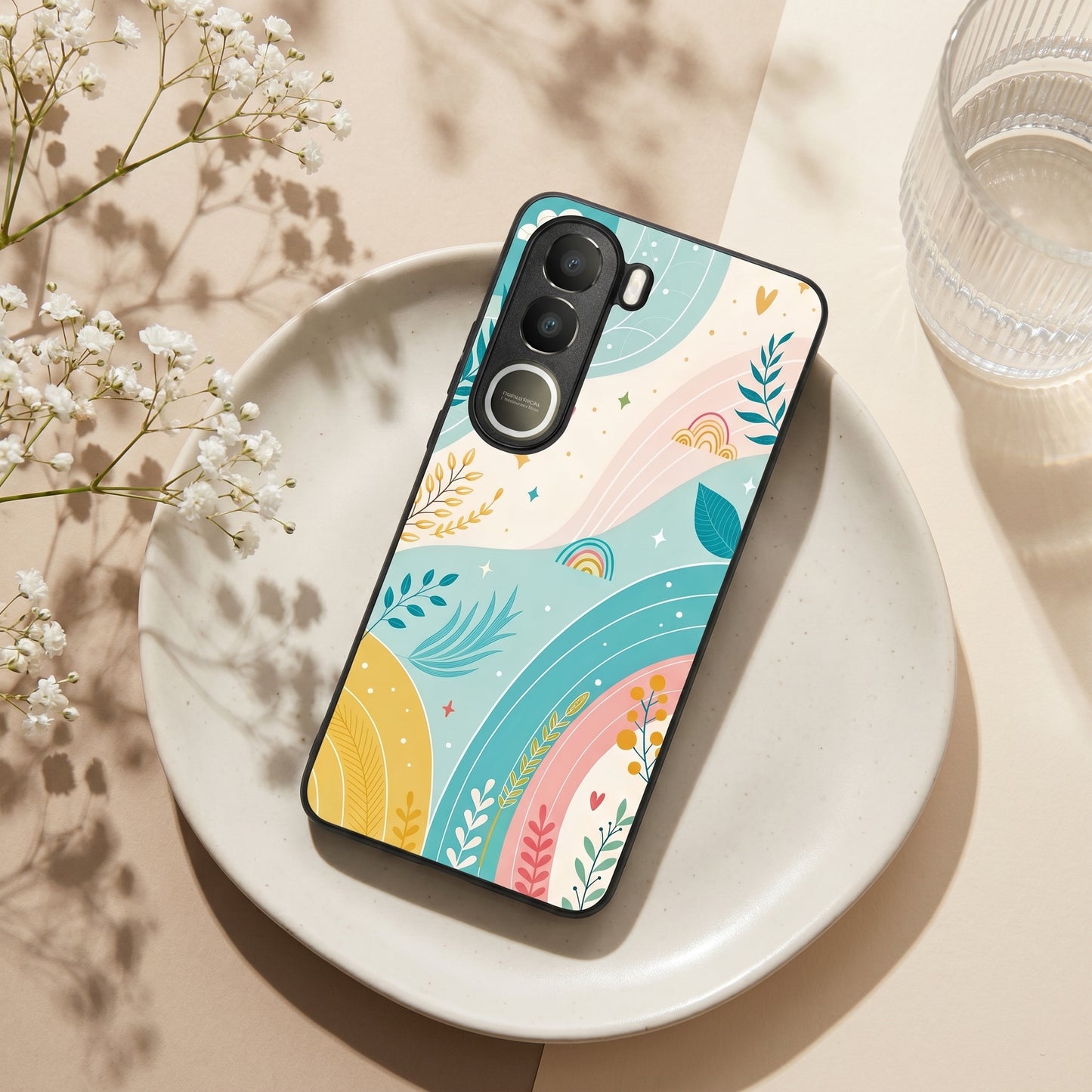 Pastel Waves Metal Back Case for VIVO Y300