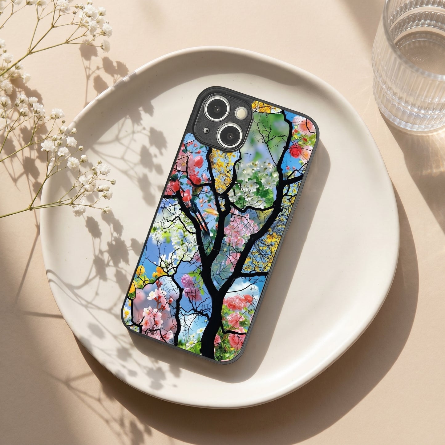 Bloom Glass Metal Back Case for Apple iPhone 14