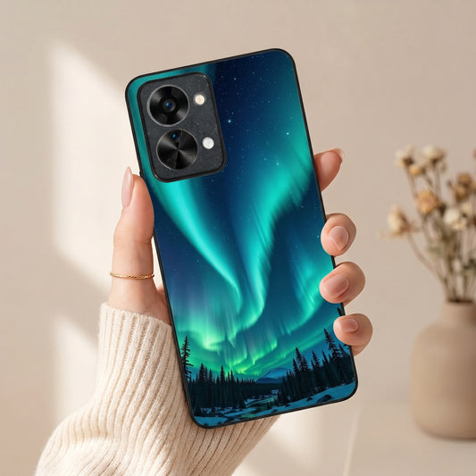 Aurora Borealis Metal Back Case for Oneplus NORD 2T 5G