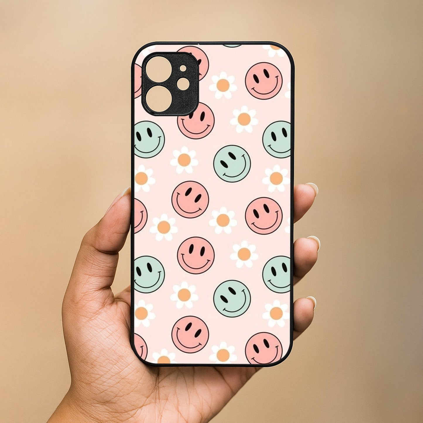 Cute Smiles Metal Back Case for Apple Iphone 12