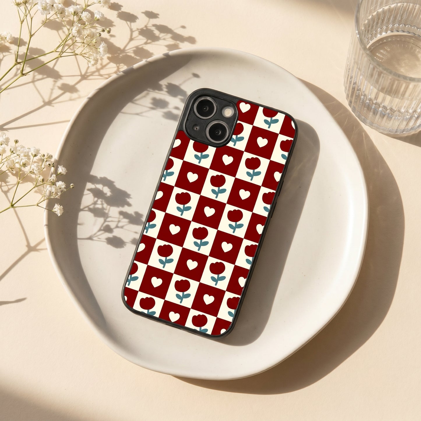 Rose Blocks Metal Back Case for Apple iPhone 13