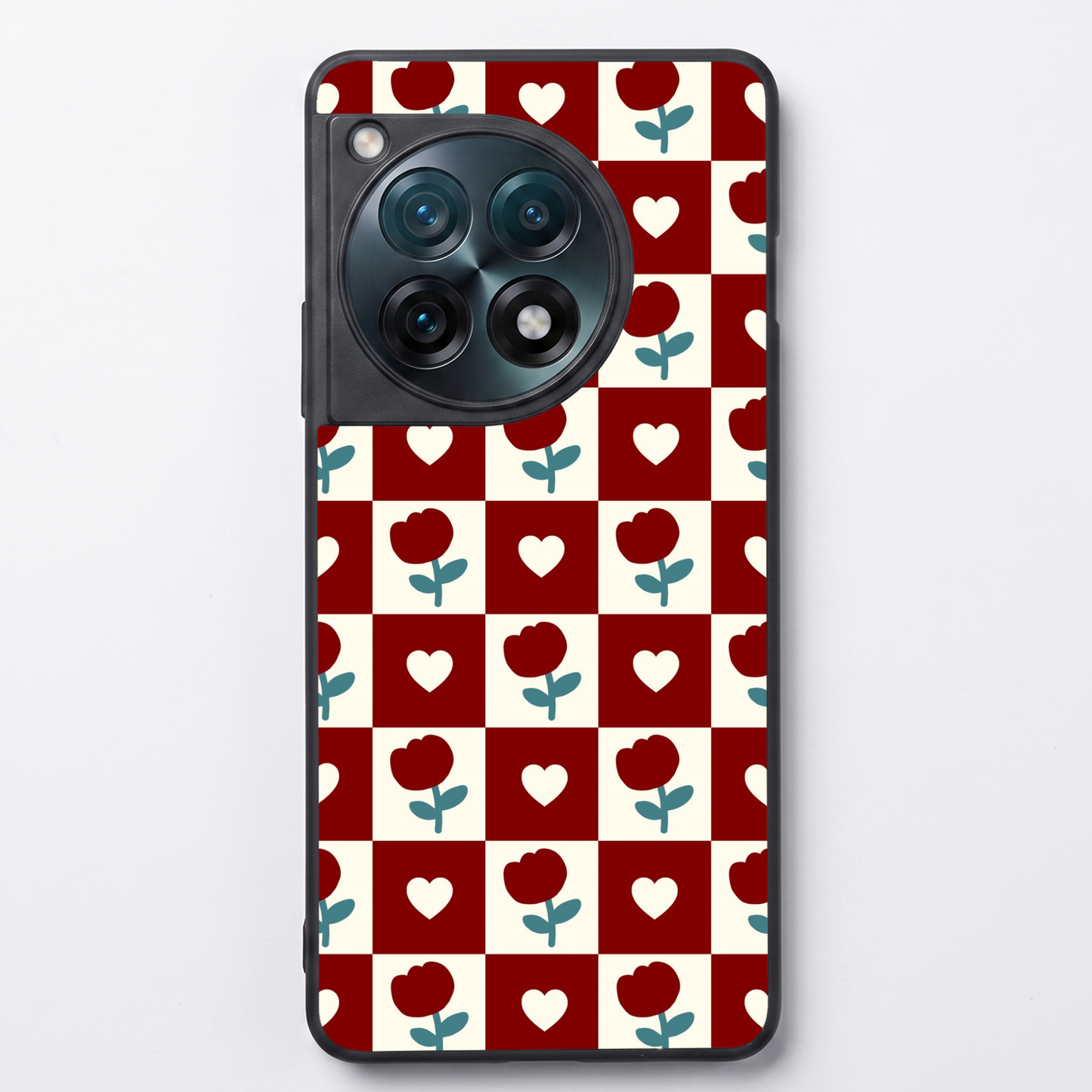 Rose Blocks Metal Back Case for Oneplus 12R