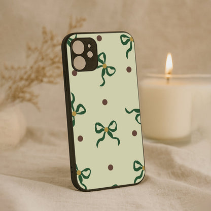 Matcha Bow Metal Back Case for Apple Iphone 12