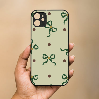 Matcha Bow Metal Back Case for Apple Iphone 12