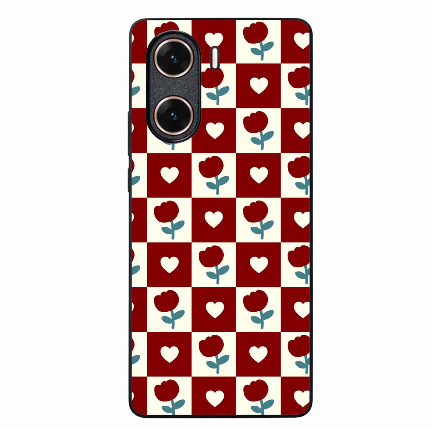 Rose Blocks Metal Back Case for VIVO V29E
