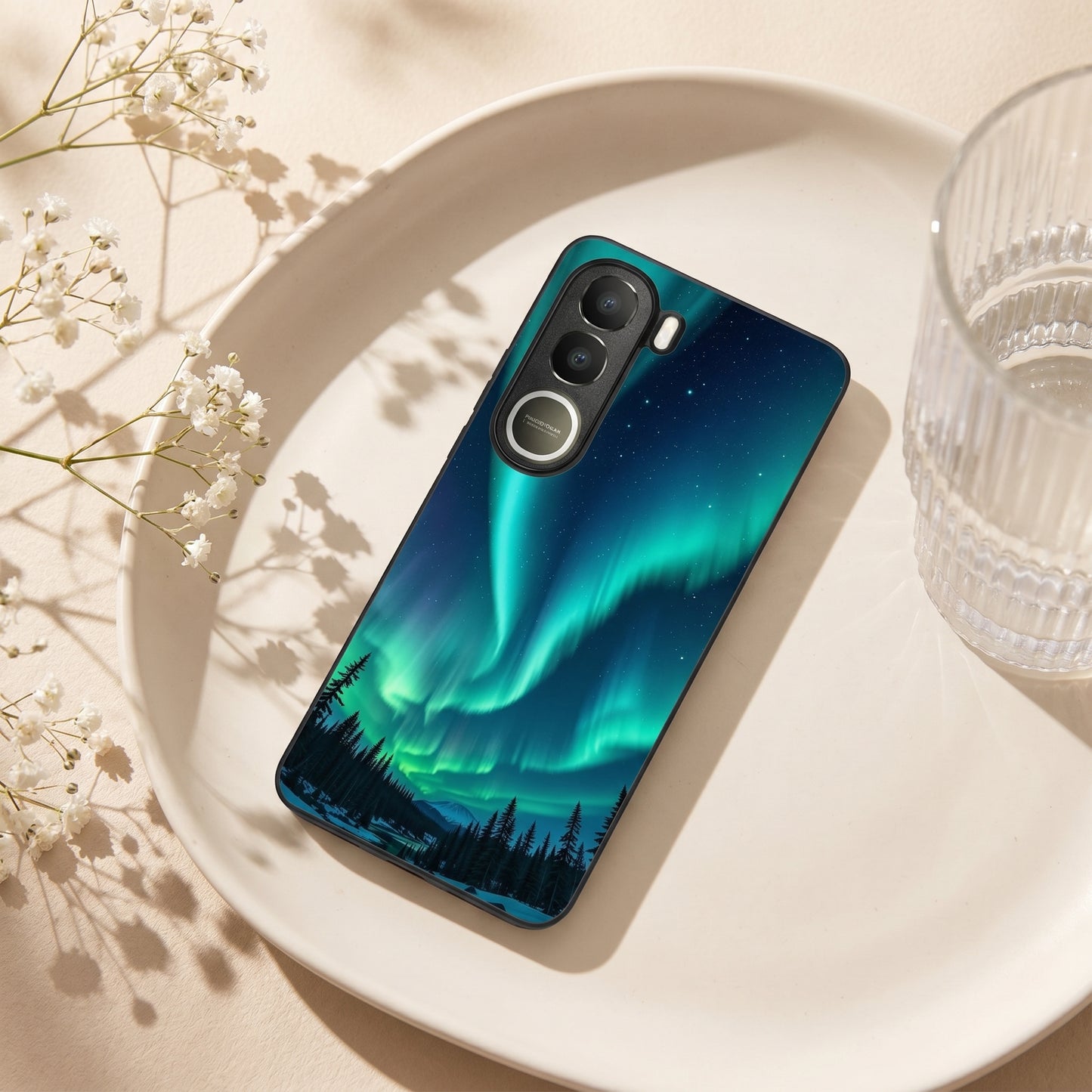 Aurora Borealis Metal Back Case for VIVO Y300