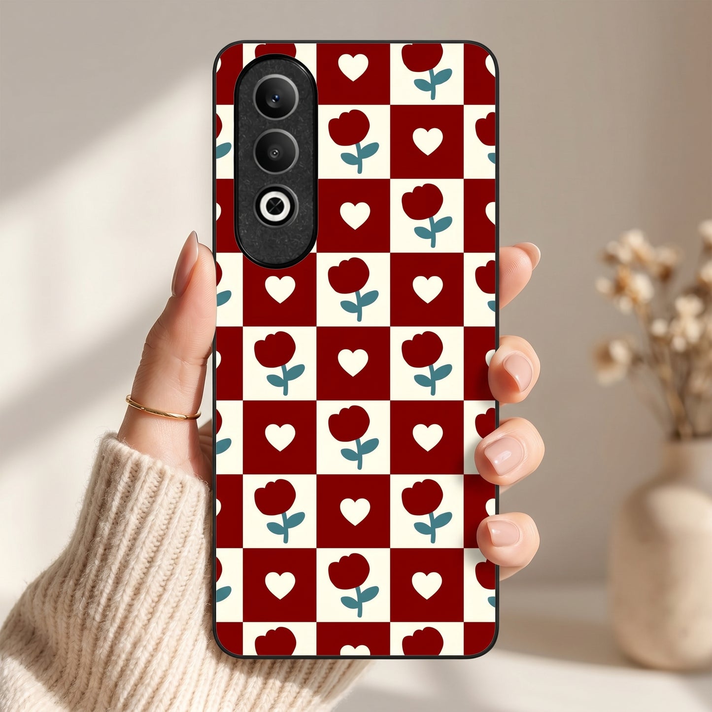 Rose Blocks Metal Back Case for Oneplus NORD CE 4 5G