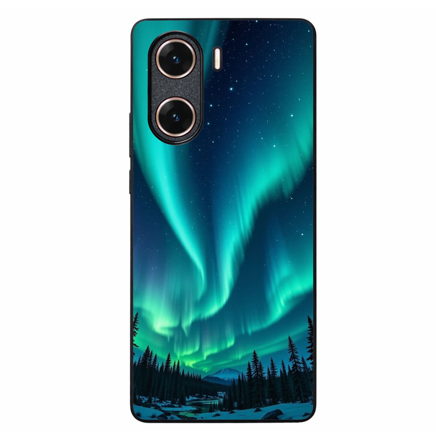 Aurora Borealis Metal Back Case for VIVO V29E