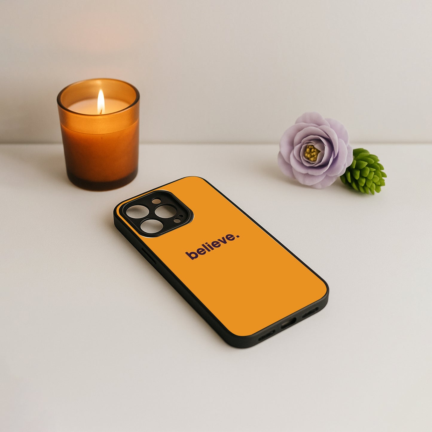 'believe' Metal Back Case for Apple iPhone