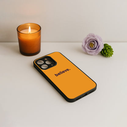 'believe' Metal Back Case for Apple iPhone