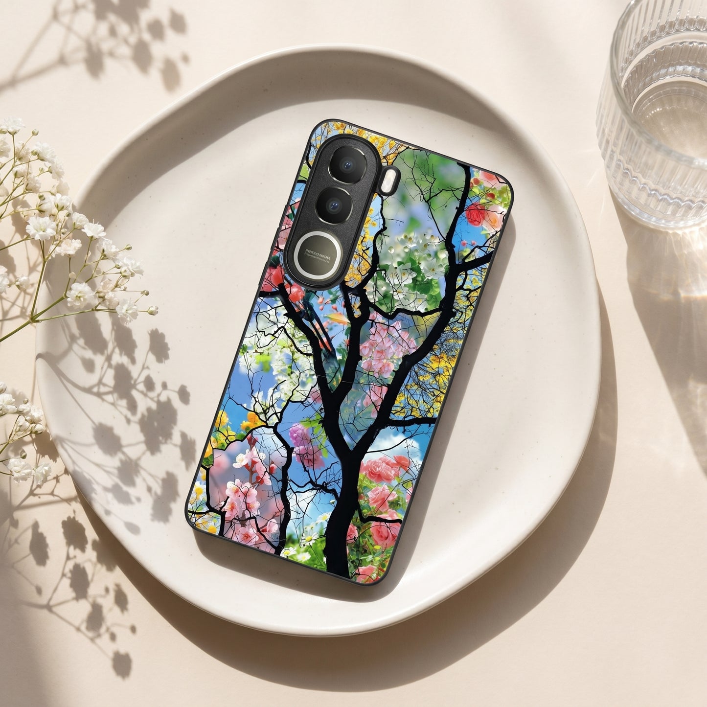 Bloom Glass Metal Back Case for VIVO Y300