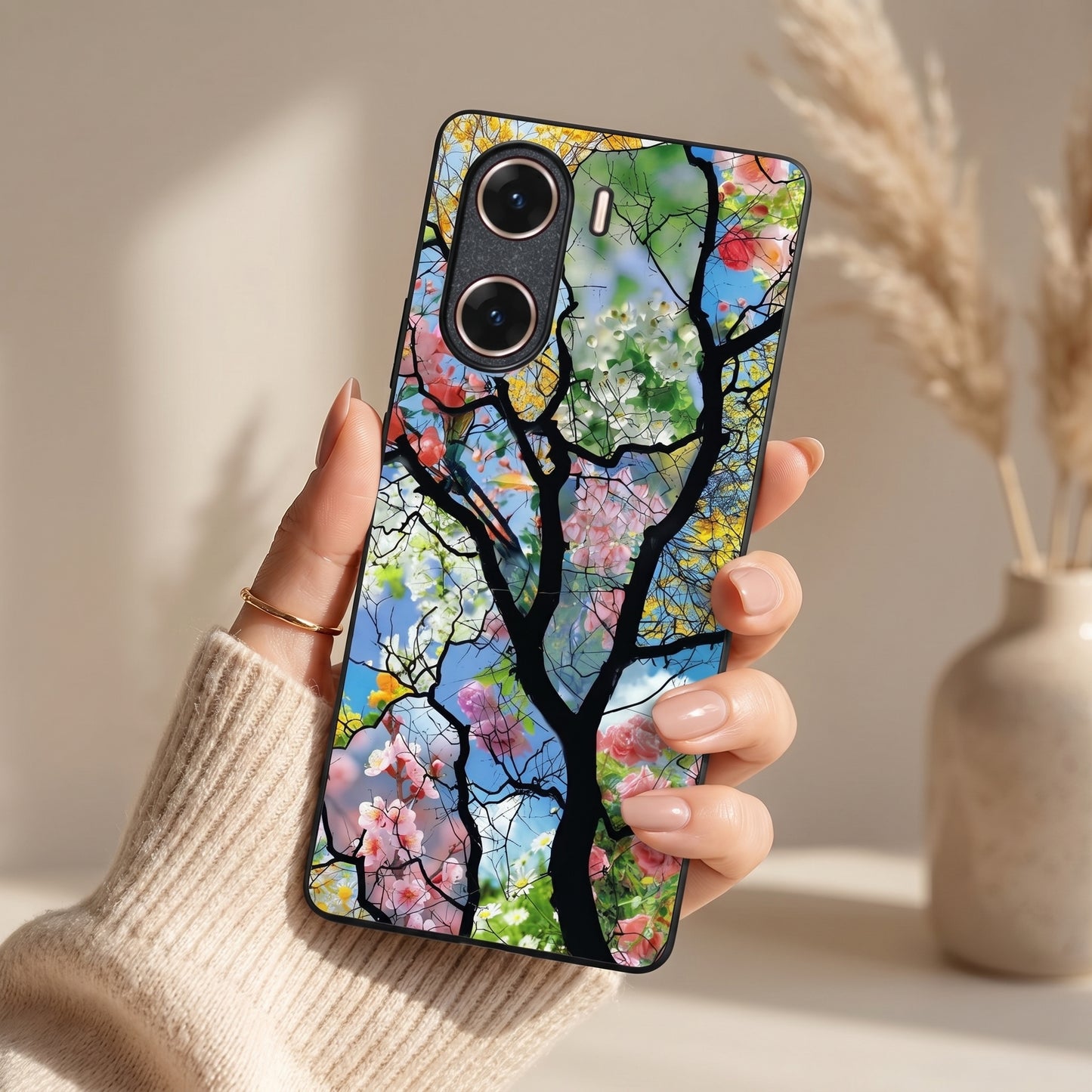 Bloom Glass Metal Back Case for VIVO V29E